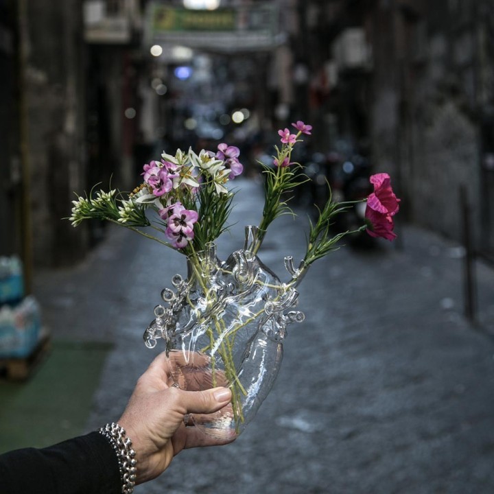 Seletti Vaso Love in Bloom Glass trasparente
