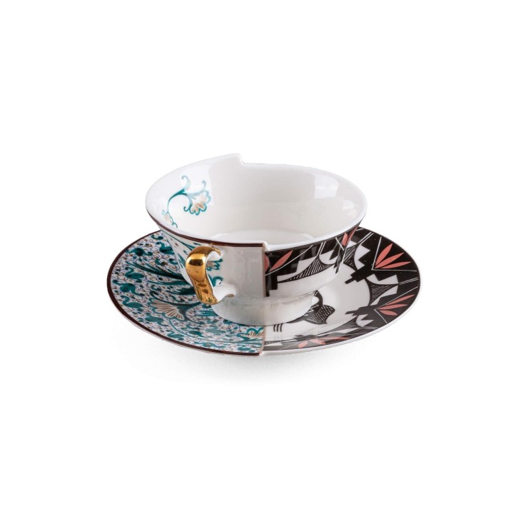 Seletti Tazza da tè Hybrid Aspero con piattino